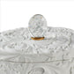 Jewelry Box with Baroque Scroll Design and Crystal Accent White