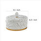Jewelry Box with Baroque Scroll Design and Crystal Accent White