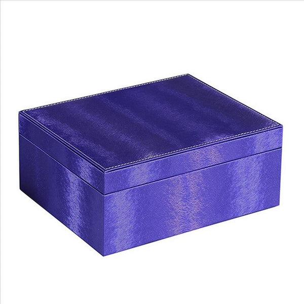 Jewelry Case with 2 Slots and Earrings Hanger Blue