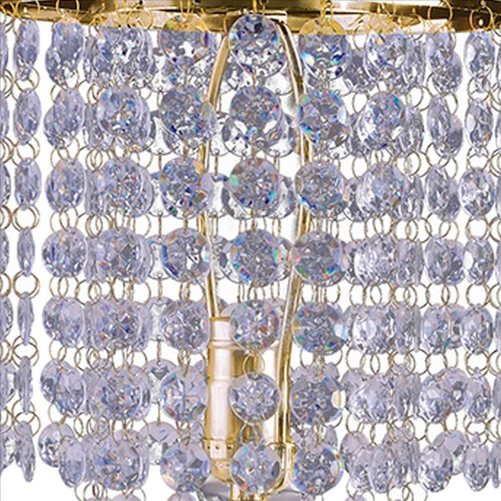 Metal Stalk Design Table Lamp with Hanging Crystals Shade Gold-zoom-3