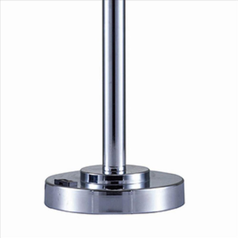 Metal Table Lamp with Hanging Acrylic Beads and USB Plugin Silver-zoom-
