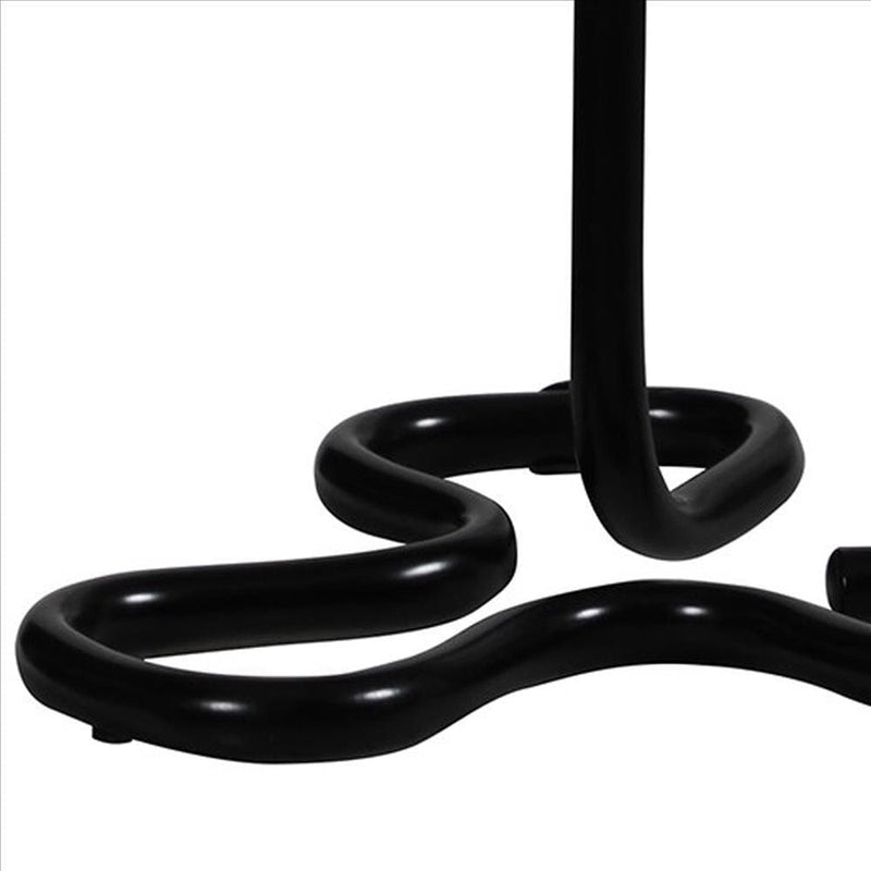 Plastic Shade Metal Table Lamp with Open Clover Base Black-zoom-