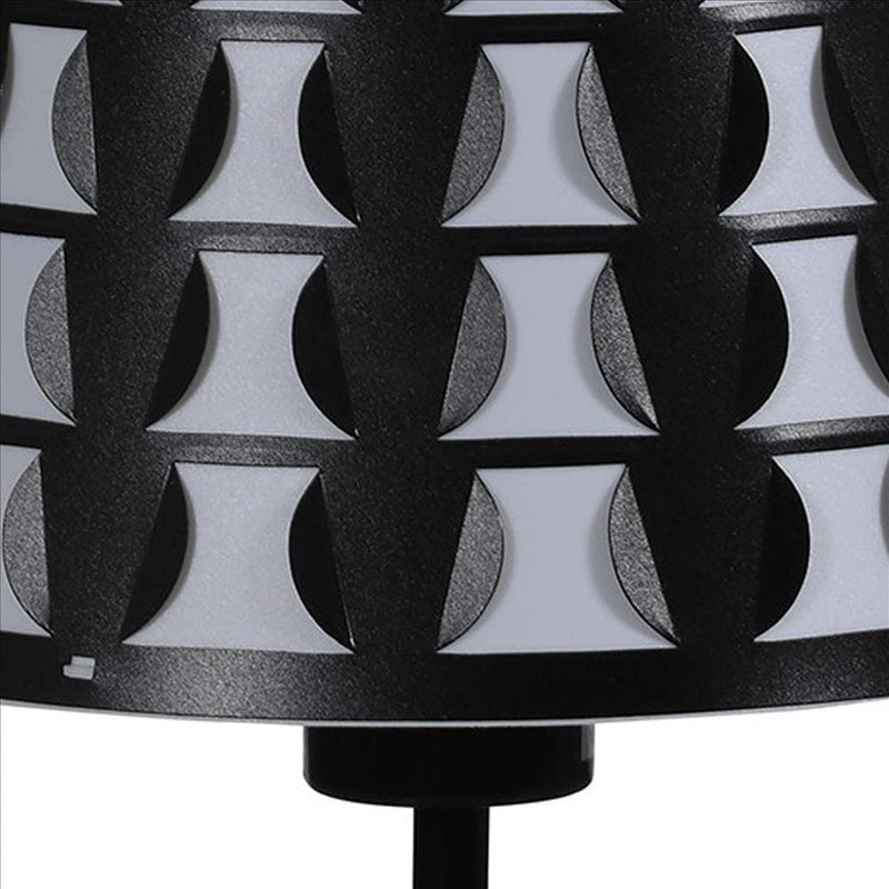 Plastic Shade Metal Table Lamp with Open Clover Base Black-zoom-