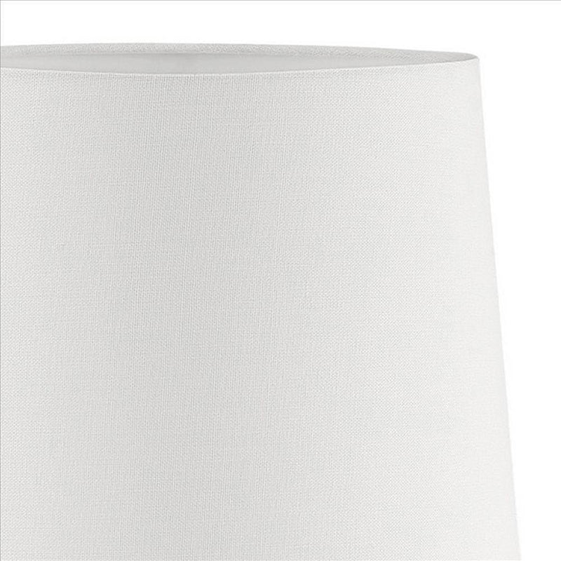 Pot Bellied Shape Metal Table Lamp with 3 Way Switch White-zoom-