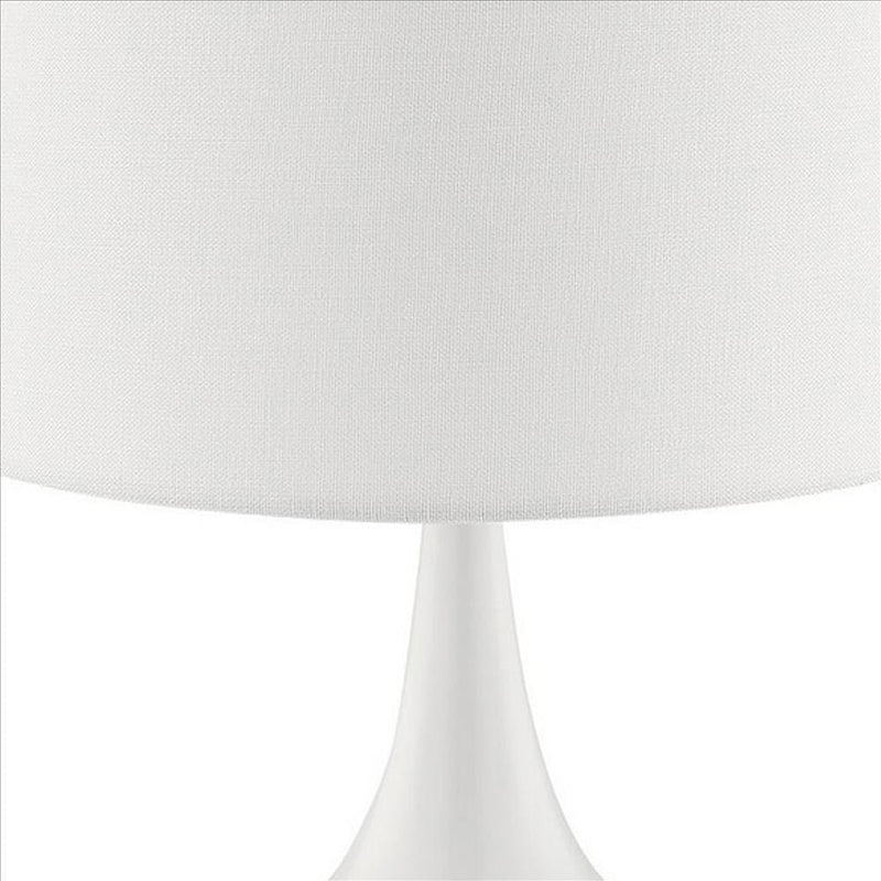 Pot Bellied Shape Metal Table Lamp with 3 Way Switch White-zoom-