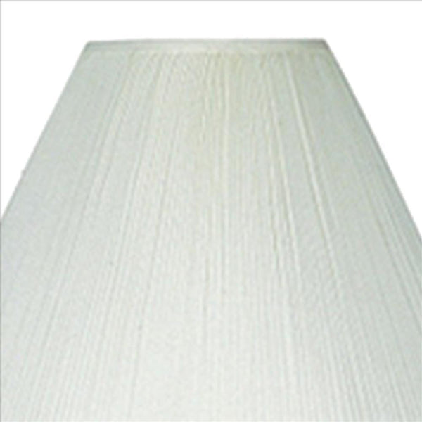 Stalk Design Metal Floor Lamp With Fabric Pleated Shade Cream-zoom-