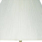 Stalk Design Metal Floor Lamp With Fabric Pleated Shade Cream