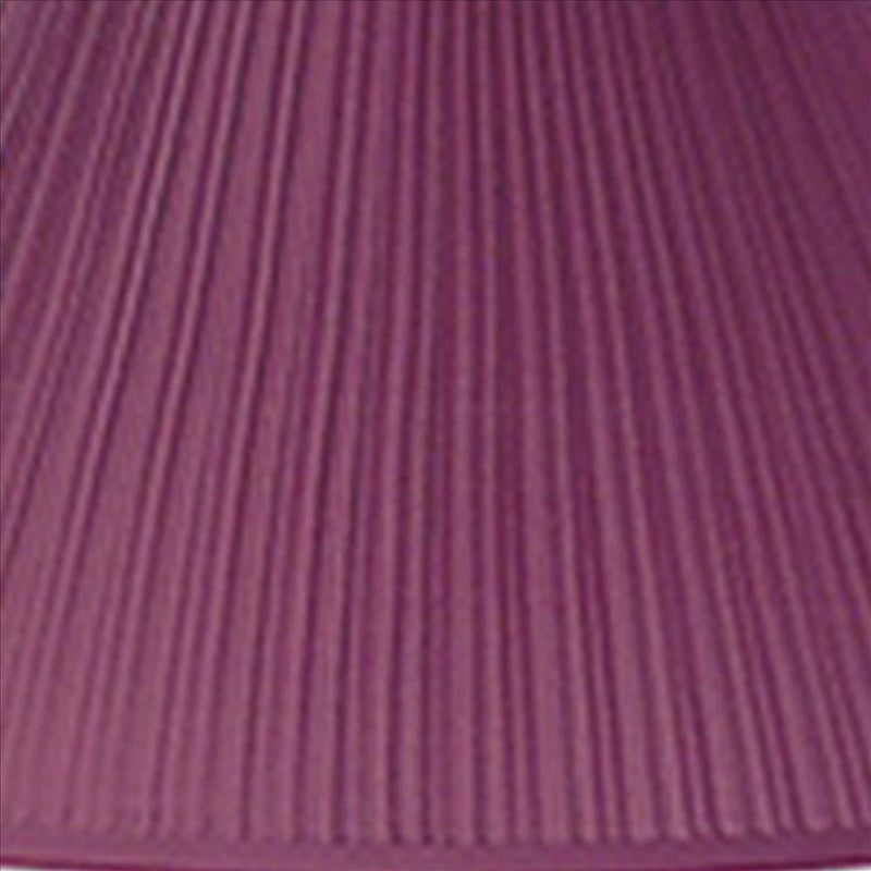 Stalk Design Metal Floor Lamp With Fabric Pleated Shade Pink-zoom-