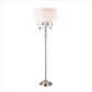 Stalk Design Metal Floor Lamp With Hanging Crystal Accent Silver