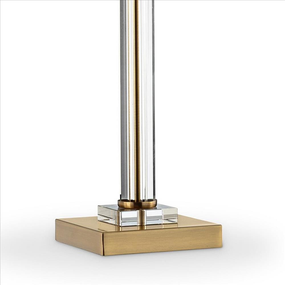Table Lamp with Crystal Orb and Metal Stalk Support Gold-zoom-2