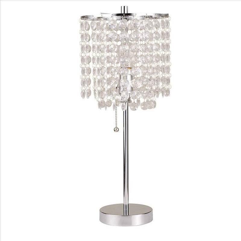 Table Lamp with Hanging Crystal Beads Clear-zoom-