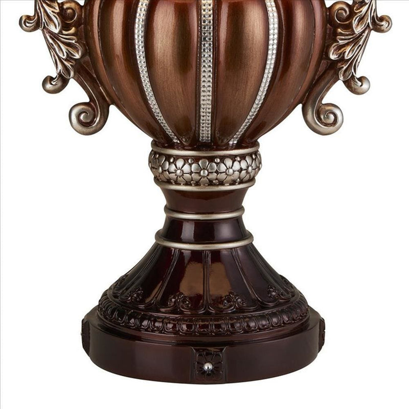 Trophy Shaped Polyresin Table Lamp with Scroll Handles Bronze-zoom-