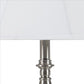 Turned Pedestal Metal Body Table Lamp with Empire Shade Silver