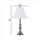 Turned Pedestal Metal Body Table Lamp with Empire Shade Silver
