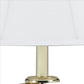 Turned Pedestal Metal Table Lamp with Swing Arm Design Brass