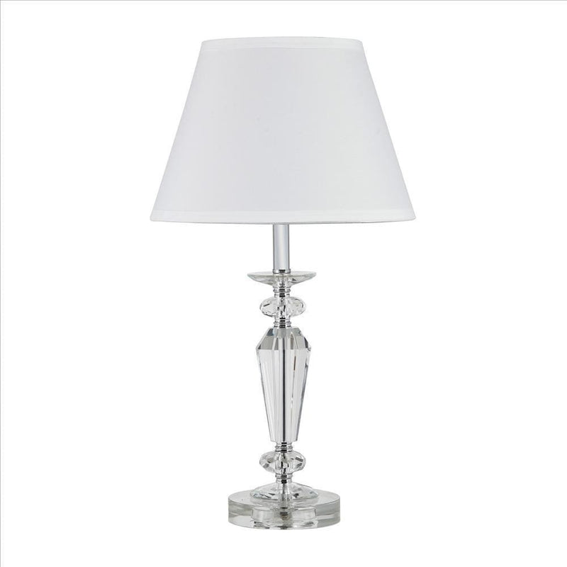 Turned Tubular Crystal Body Table Lamp Clear-zoom-