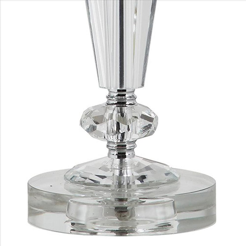 Turned Tubular Crystal Body Table Lamp Clear-zoom-