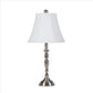 Turned Tubular Metal Body Table Lamp with Empire Shade Silver