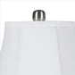 Turned Tubular Metal Body Table Lamp with Empire Shade Silver