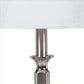 Turned Tubular Metal Body Table Lamp with Empire Shade Silver