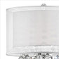 Twisted Crystal Accent Floor Lamp With Dual Fabric Shade Clear