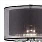 Twisted Crystal Accent Floor Lamp With Dual Fabric Shade Clear And Black