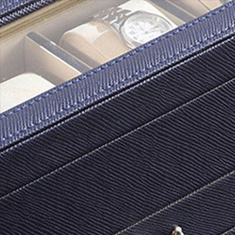 Watch Case with Drawer Display and 4 Slots Blue-zoom-