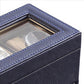 Watch Case with Drawer Display and 4 Slots Blue