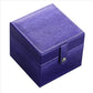 Watch Case with Multiple Push Ring Holders and Hidden Pocket Pouch Blue
