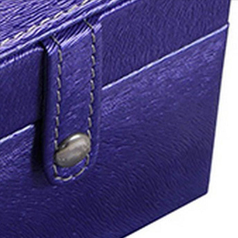 Watch Case with Multiple Push Ring Holders and Hidden Pocket Pouch Blue-zoom-