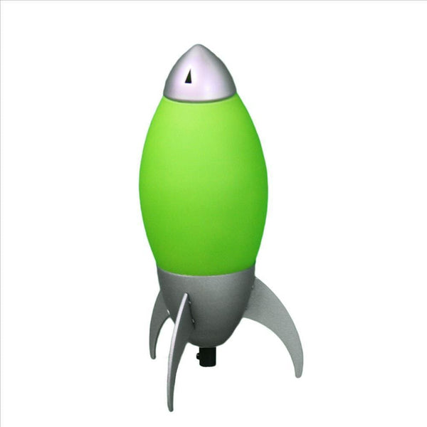 Kid Table Lamp with Rocket Design Silhouette Green