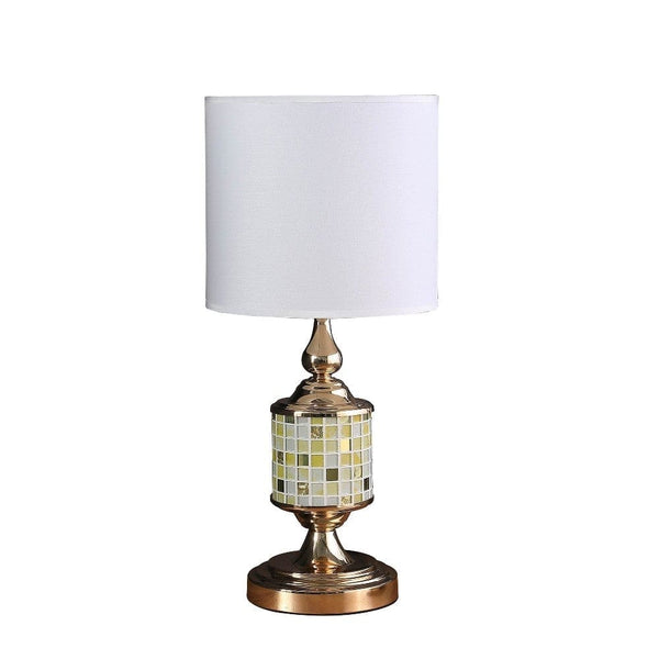 Table Lamp with Glass Cut Out Mosaic Pattern Gold