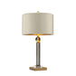 Table Lamp with Drum Shade and Crystal Ball Accent Gold and Cream