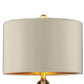 Table Lamp with Drum Shade and Crystal Ball Accent Gold and Cream