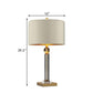 Table Lamp with Drum Shade and Crystal Ball Accent Gold and Cream