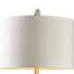 Table Lamp with Intricate Carved Pattern Ceramic Base White