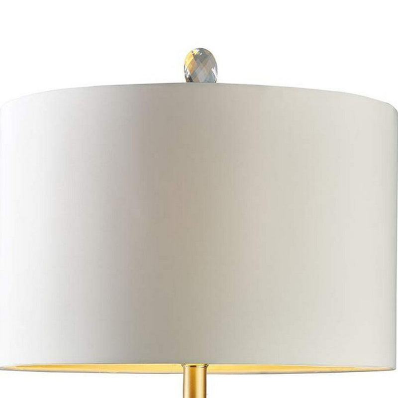 Table Lamp with Intricate Carved Pattern Ceramic Base White-zoom-