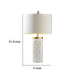 Table Lamp with Intricate Carved Pattern Ceramic Base White