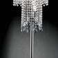 Table Lamp with Droplet Crystal Accents and Sleek Support Silver