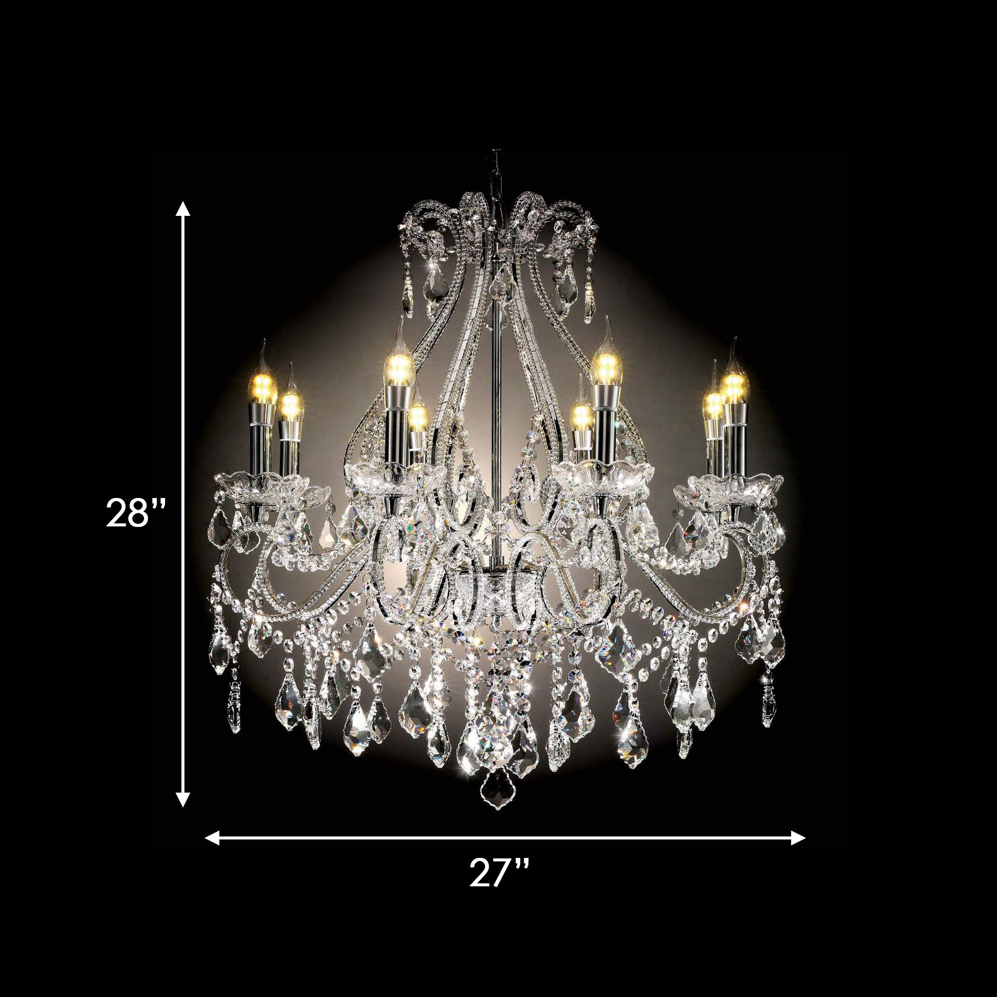 Ceiling Lamp with Scrolled Design and Crystal Droplets Silver-zoom-5