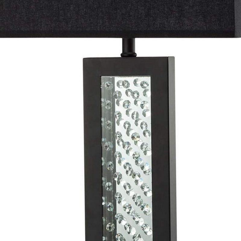 Table Lamp with Embedded Glass Panel Black-zoom-