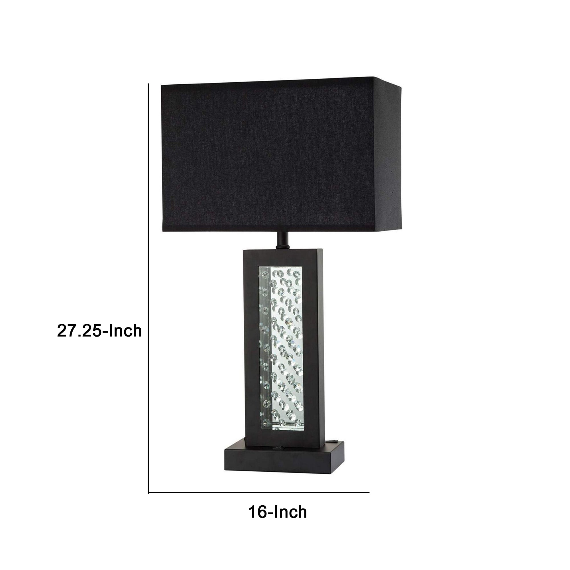 Table Lamp with Embedded Glass Panel Black-zoom-5