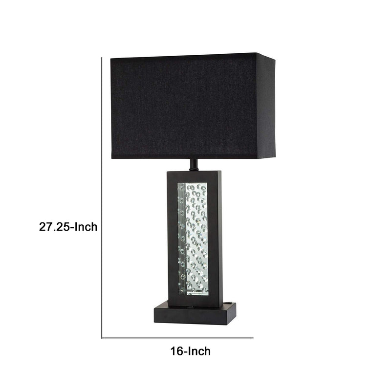 Table Lamp with Embedded Glass Panel Black-zoom-