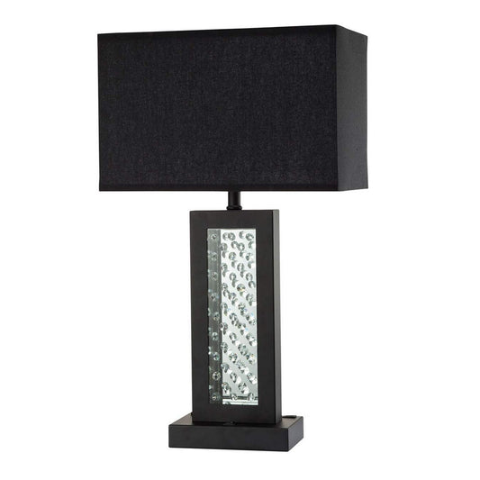 Table Lamp with Embedded Glass Panel Black