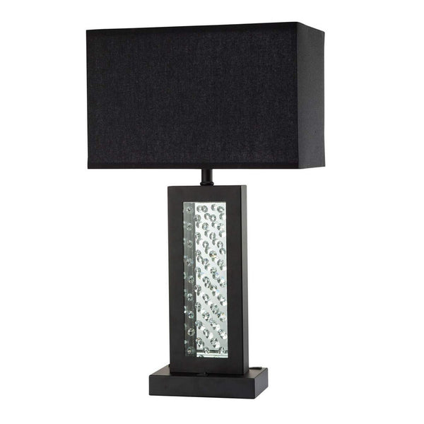Table Lamp with Embedded Glass Panel Black