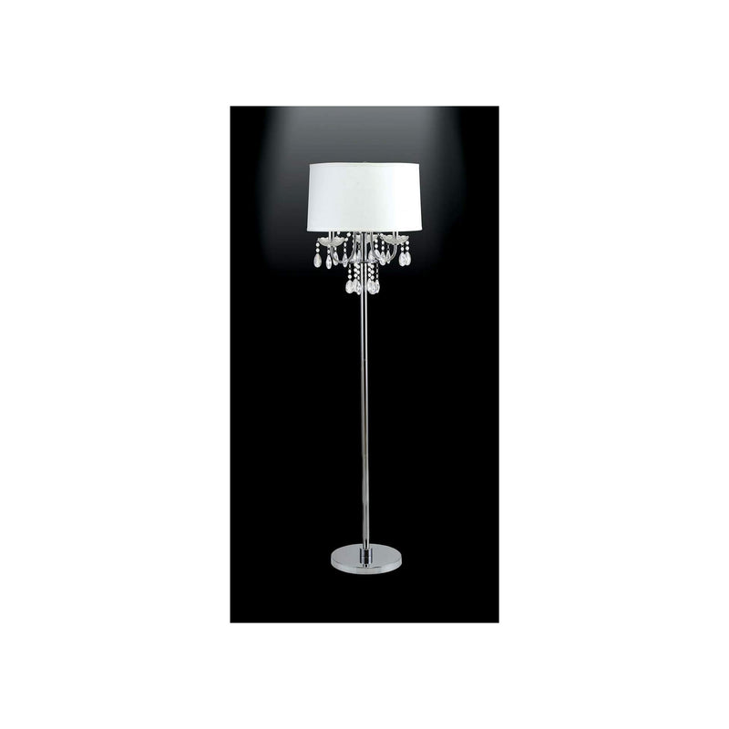 Floor Lamp With Hanging Crystal Droplets White-zoom-