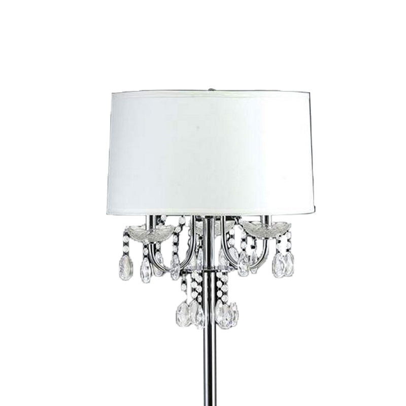 Floor Lamp With Hanging Crystal Droplets White-zoom-