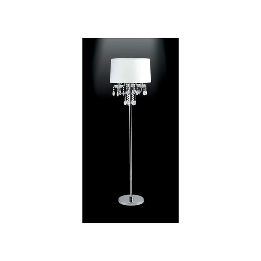 Floor Lamp With Hanging Crystal Droplets White