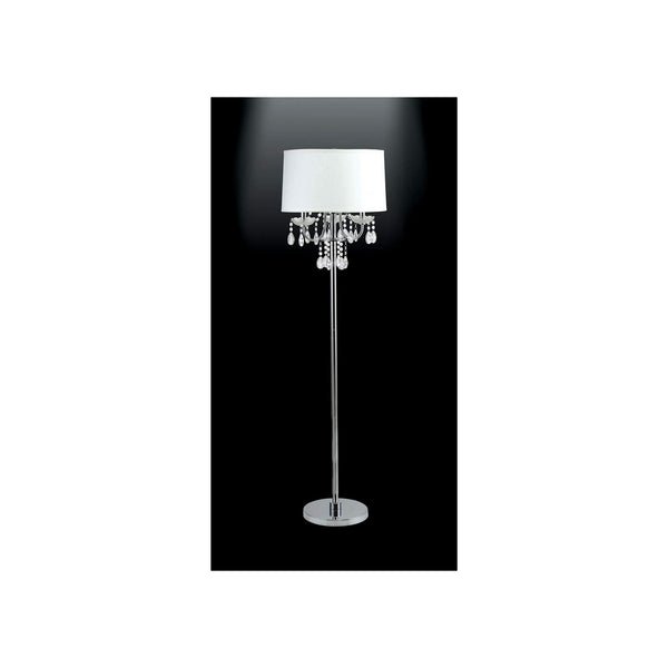 Floor Lamp With Hanging Crystal Droplets White