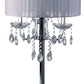 Table Lamp with Hanging Crystal Droplets White